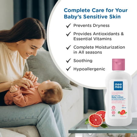Mee Mee Moisturizing Baby Lotion | Face & Body | All Skin Type | Hypoallergenic | Ph Balance - 400ml