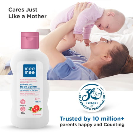Mee Mee Moisturizing Baby Lotion | Face & Body | All Skin Type | Hypoallergenic | Ph Balance - 400ml