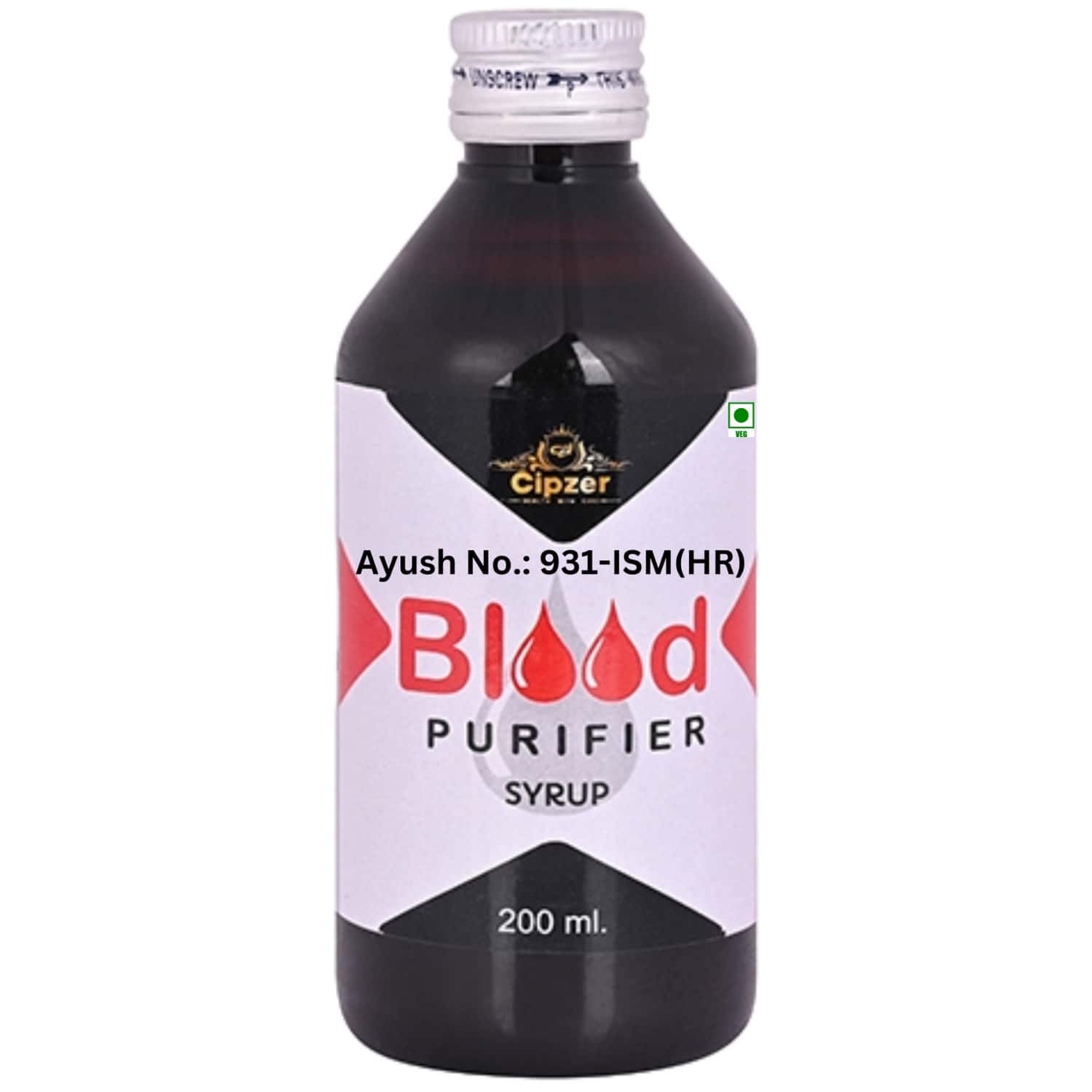 Cipzer Blood Purifier Syrup 200ml Natural Detox For Skin Disorders | Itching | Anemia & Splenomegaly