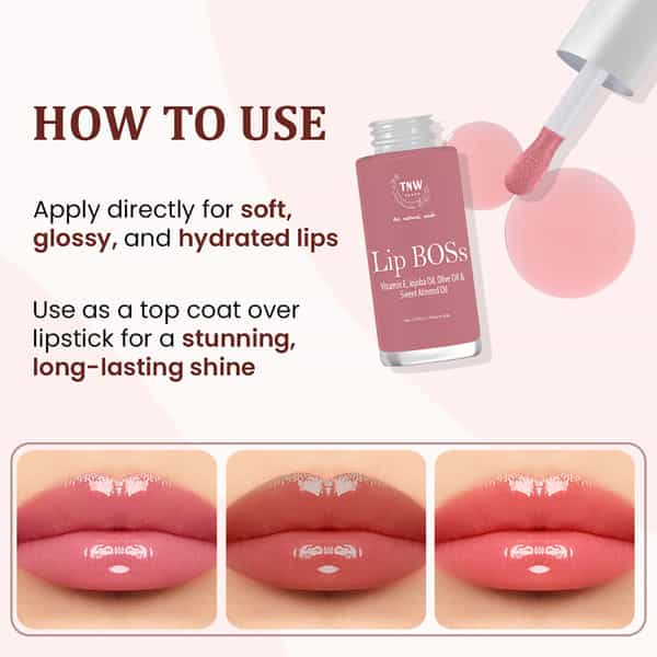 Tnw The Natural Wash Lip Boss Lip Gloss Gossip Peach | Longlasting Shine & Hydration 5 Ml