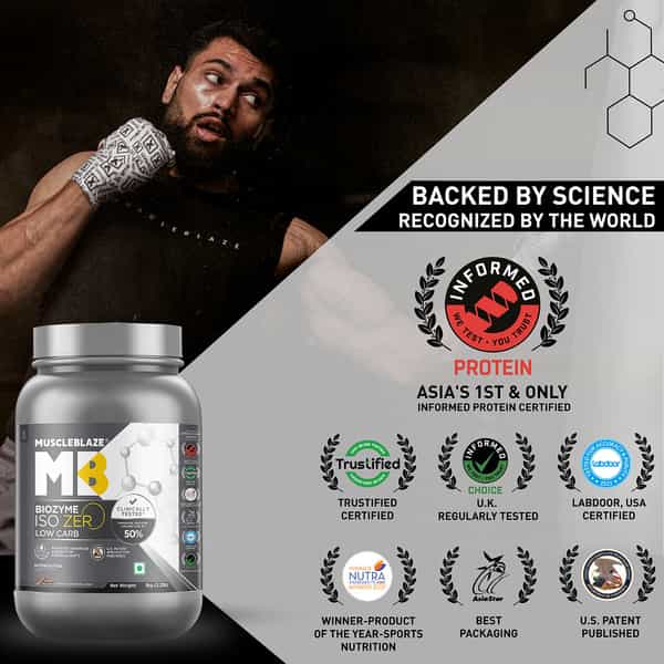Muscleblaze Biozyme So-Zero | Low Carb (Ice Cream Chocolate | 1 Kg) & Creatine Monohydrate (100G)