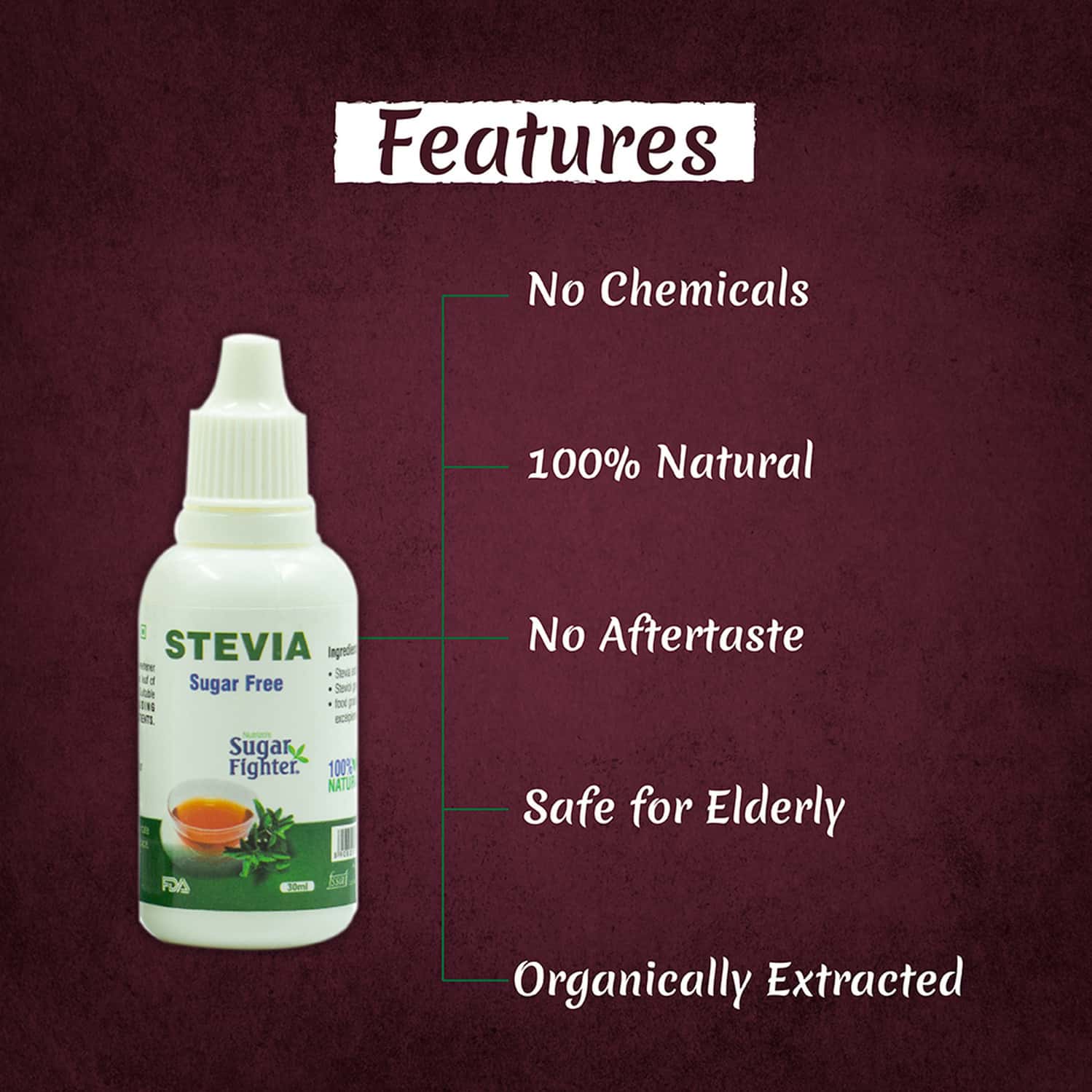 Buy SUGAR FIGHTER STEVIA POWDER JAR ZERO CALORIES NATURAL STEVIA COMBO (100GM PACK OF 3