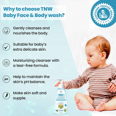 Tnw The Natural Wash Baby Body Wash | Gentle Cleanser With Coconut & Aloe Vera 160 Ml