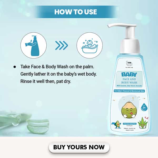 Tnw The Natural Wash Baby Body Wash | Gentle Cleanser With Coconut & Aloe Vera 160 Ml