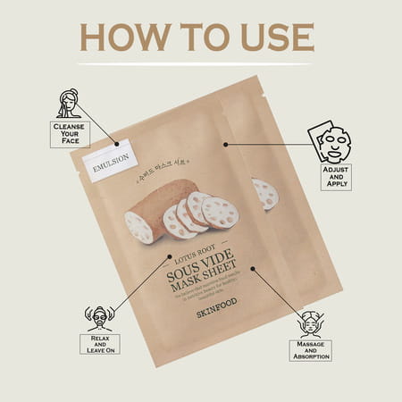 Skinfood Lotus Root Sous Vide Mask Sheet - Pack Of 3