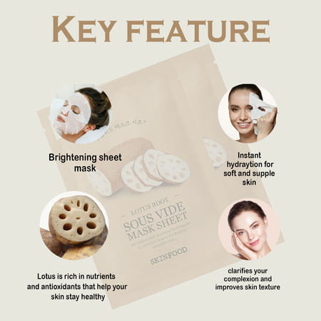Skinfood Lotus Root Sous Vide Mask Sheet - Pack Of 3