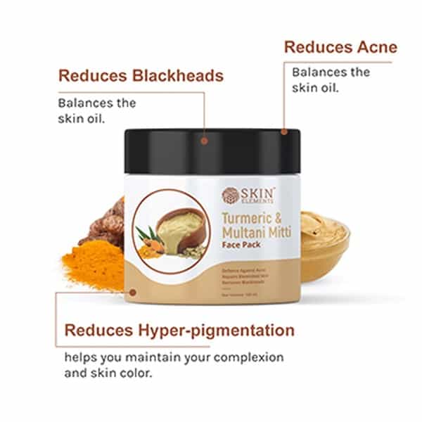 Skin Elements Turmeric (Haldi) & Multani Mitti (Fullers Earth) Face Pack - 100 Gm