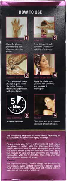 Vcare Shampoo Hair Color - Black - No Ppd - 380Ml