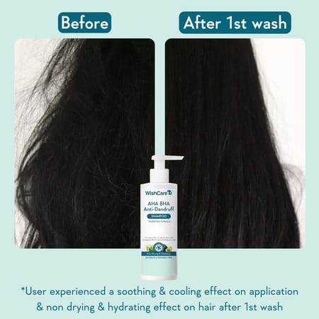 Wishcare Hydrating Aha Bha Anti Dandruff Shampoo - Sulfate & Paraben Free - 250 Ml