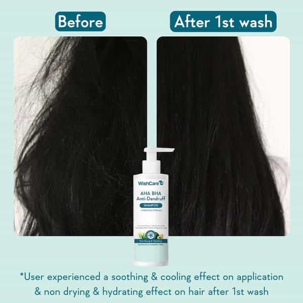 Wishcare Hydrating Aha Bha Anti Dandruff Shampoo - Sulfate & Paraben Free - 250 Ml