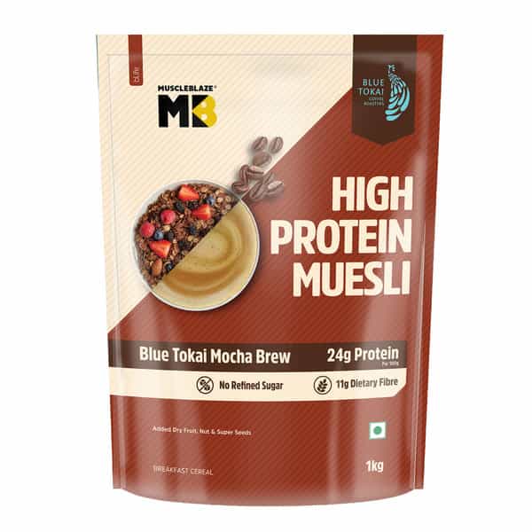 Muscleblaze High Protein Muesli (Blue Tokai Mocha Brew | 1Kg) | 24G Protein