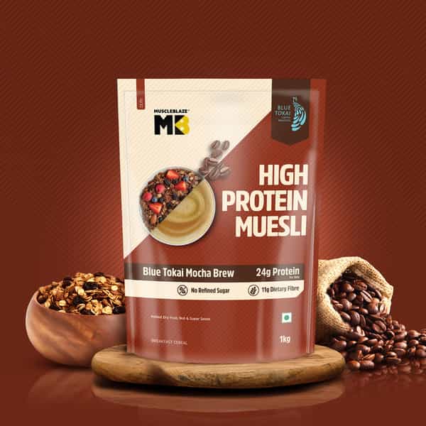Muscleblaze High Protein Muesli (Blue Tokai Mocha Brew | 1Kg) | 24G Protein