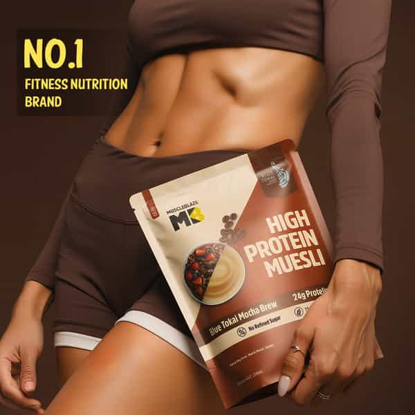 Muscleblaze High Protein Muesli (Blue Tokai Mocha Brew | 1Kg) | 24G Protein