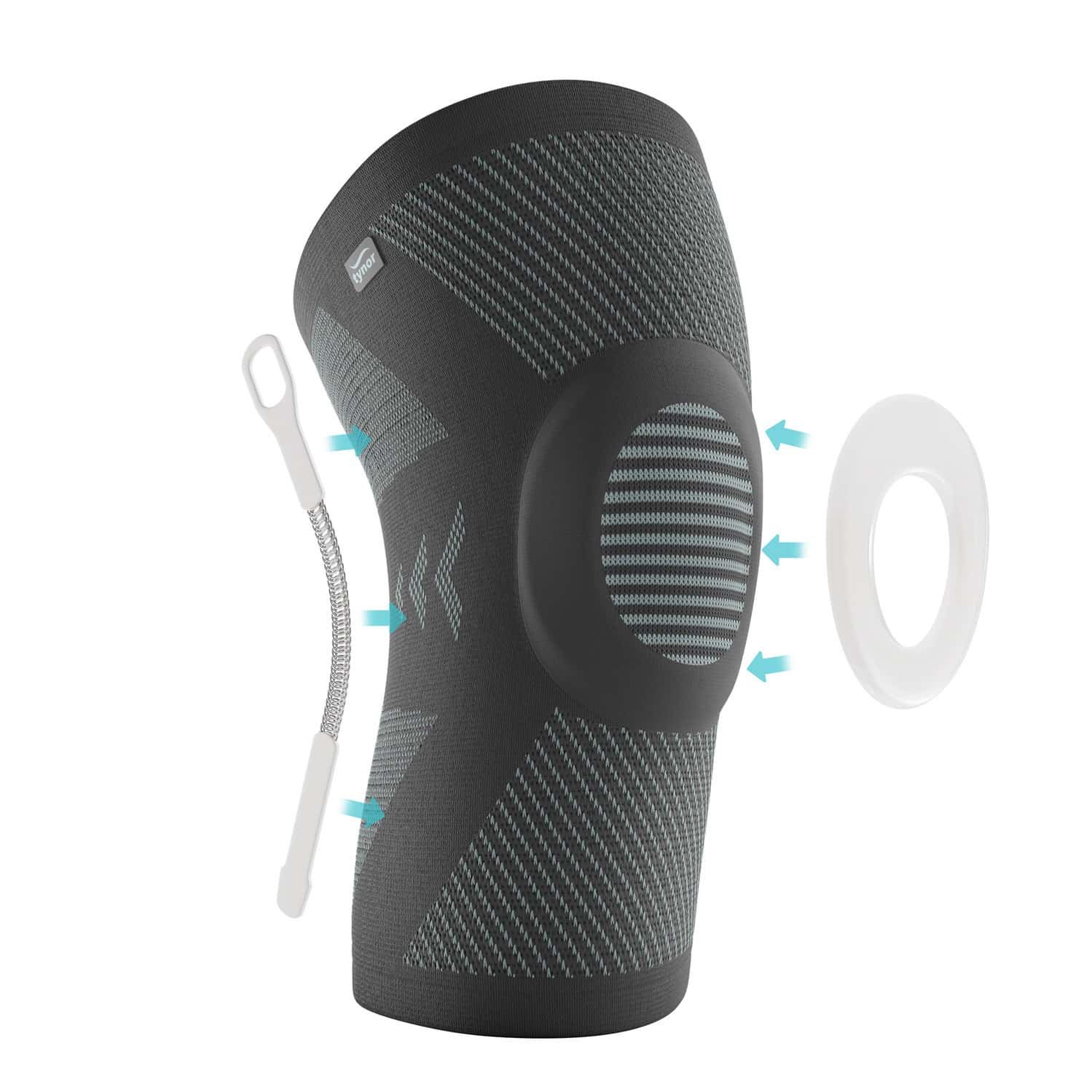 Tynor Knee Cap With Patellar Ring | Black & White | Xl | 1 Unit