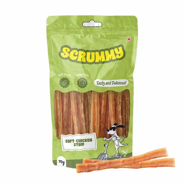 Scrummy Soft Chicken Strips Dog Treats | 70 G