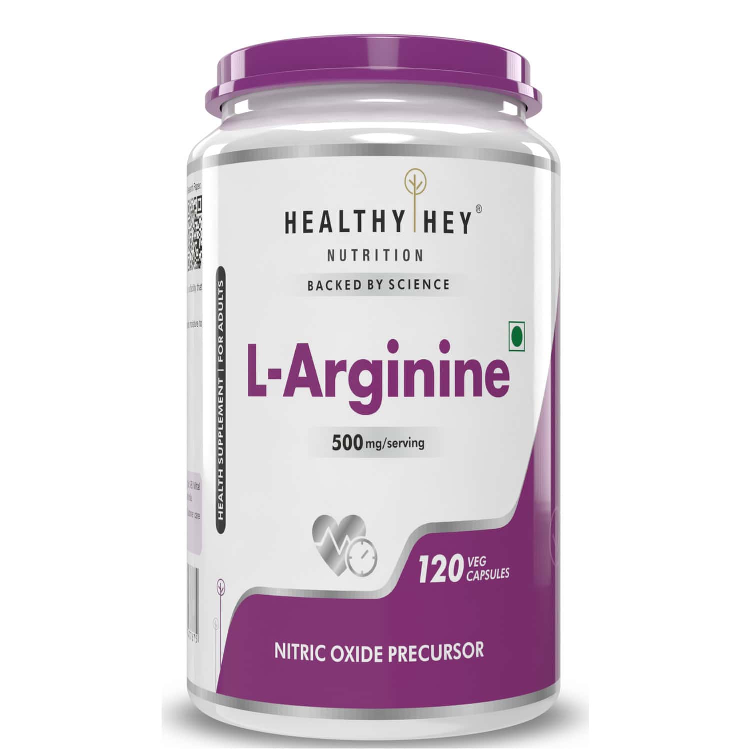 Healthyhey Nutrition L-Arginine 120 Vegetable Capsules