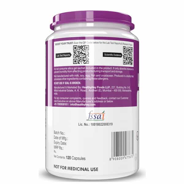 Healthyhey Nutrition L-Arginine 120 Vegetable Capsules