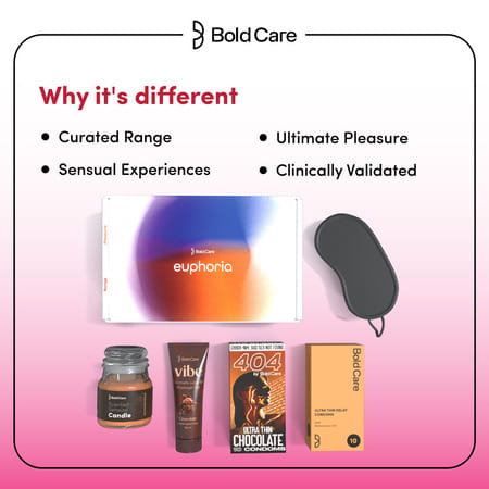 Bold Care Euphoria Couples Kit For Date Nights |Condoms | Lubes & Accessories (5 Items)|Gifting Set