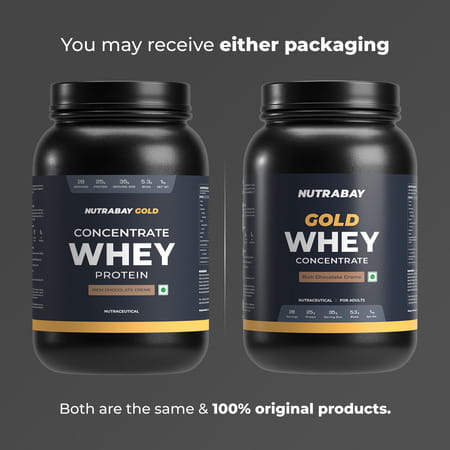 Nutrabay Gold 100% Whey Protein Concentrate Rich Chocolate Creme - 1kg