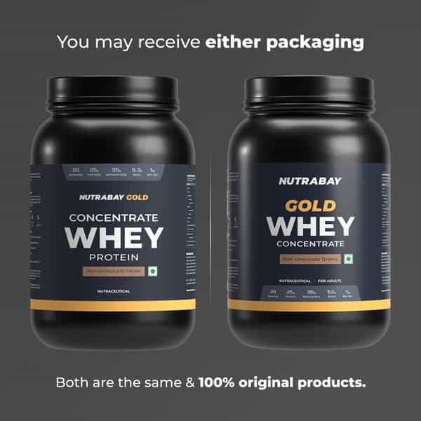 Nutrabay Gold 100% Whey Protein Concentrate Rich Chocolate Creme - 1Kg