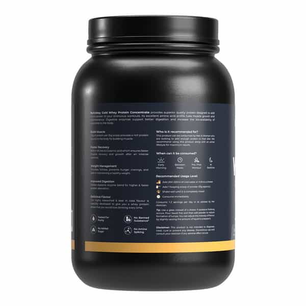 Nutrabay Gold 100% Whey Protein Concentrate Rich Chocolate Creme - 1Kg