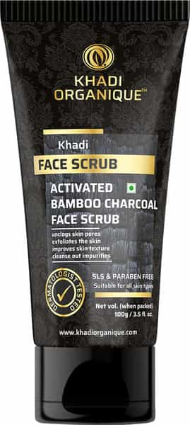 Khadi Organique Activated Bamboo Charcoal Face Scrub 100 G