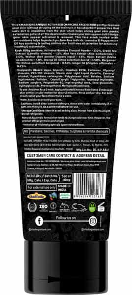 Khadi Organique Activated Bamboo Charcoal Face Scrub 100 G