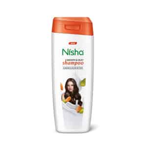 Nisha Smooth & Silky Shampoo 340ml | Almond & Olive Actives Shampoo For Soft Silky Hair