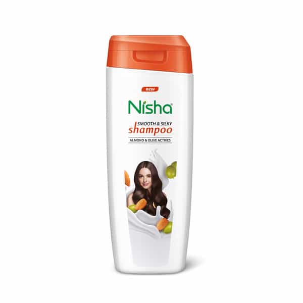 Nisha Smooth & Silky Shampoo 340Ml | Almond & Olive Actives Shampoo For Soft Silky Hair