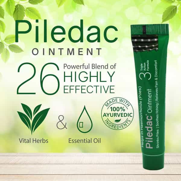 Piledac Ointment 25 Gm | Ayurvedic Piles Care Ointment | Herbal Ointment (Pack Of 4)