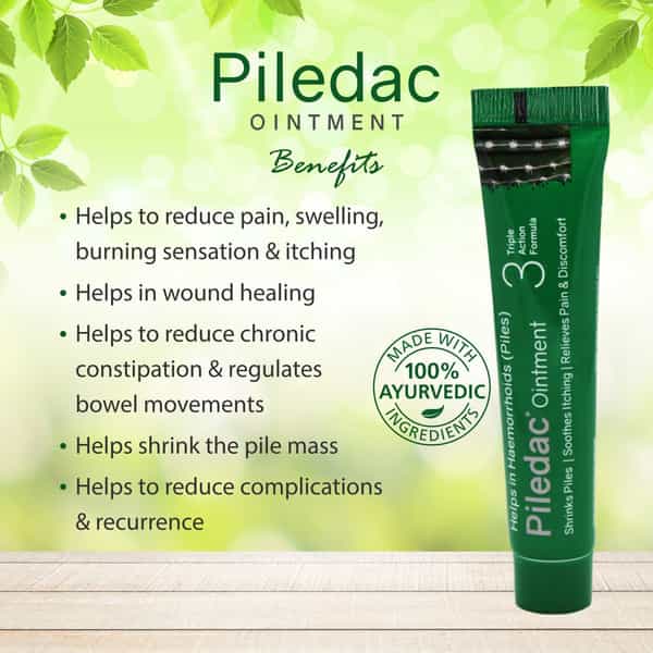 Piledac Ointment 25 Gm | Ayurvedic Piles Care Ointment | Herbal Ointment (Pack Of 4)