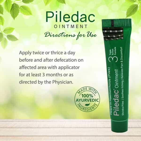 Piledac Ointment 25 Gm | Ayurvedic Piles Care Ointment | Herbal Ointment (Pack Of 4)