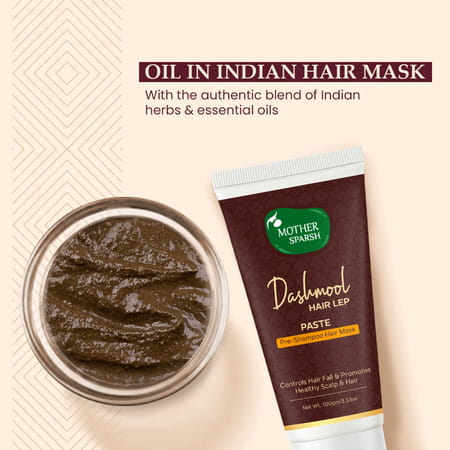Mother Sparsh Dashmool Hair Lep Paste - 2-In-1 Oil In Indian Hair Mask-100gm