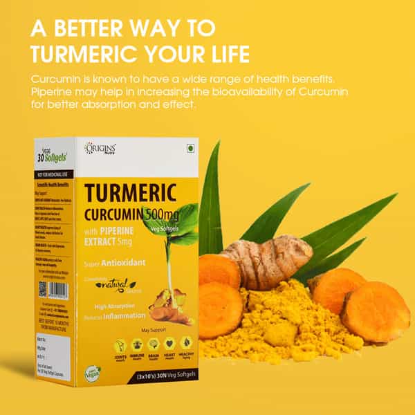Origins Nutra Turmeric Curcumin With Piperine Extract (30 Softgels)