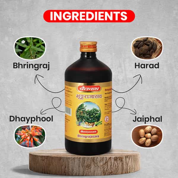Baidyanath Ayurved Bhringrajasava 450Ml | Hair & Liver Wellness Tonic