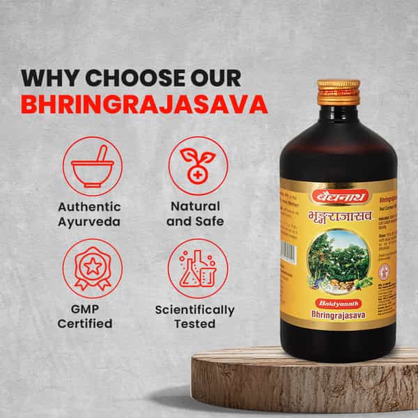 Baidyanath Ayurved Bhringrajasava 450Ml | Hair & Liver Wellness Tonic