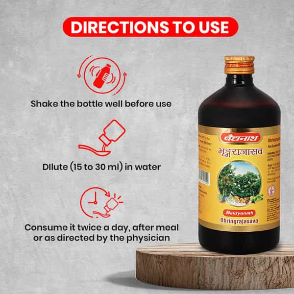 Baidyanath Ayurved Bhringrajasava 450Ml | Hair & Liver Wellness Tonic