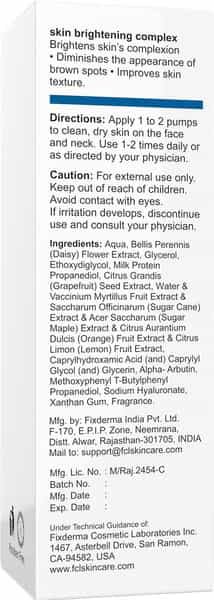 Fcl Skin Brightening Complex Form With Alpha Arbutin | Milk Protein | Hyaluronic | Belides | 30Gm
