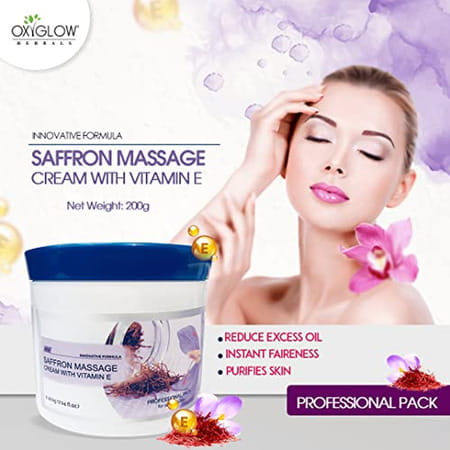 Oxyglow Herbals Saffron Face Massage Cream 200 Gm (Pack Of 1)