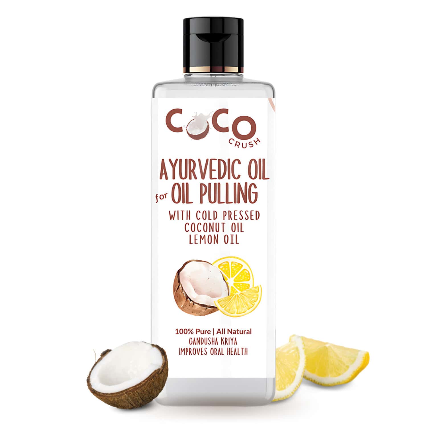 Coco Crush Ayurvedic Coconut & Lemon Oil For Oil Pulling - 200ml