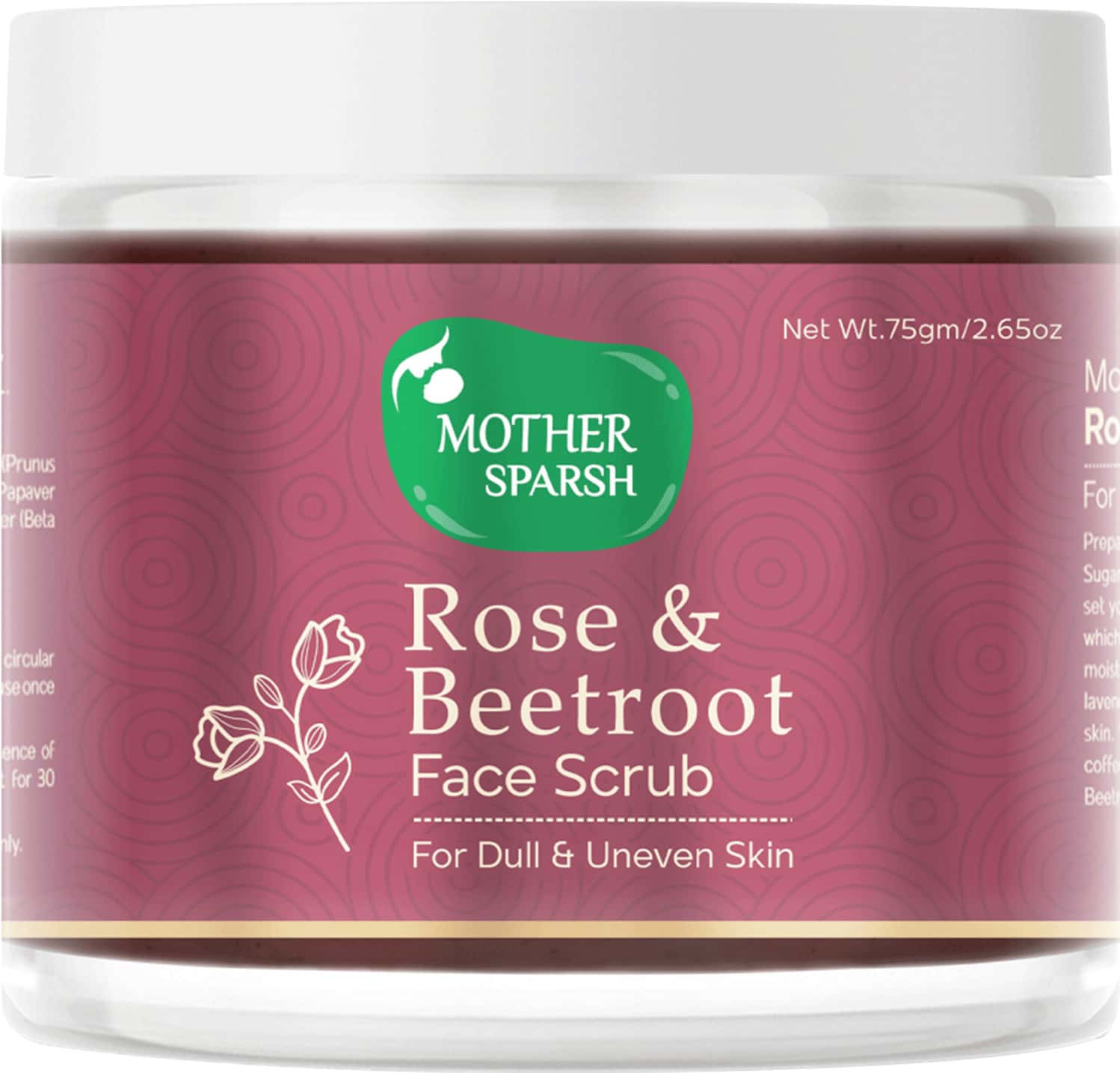 Mother Sparsh Rose &Beetroot Exfoliating Face Scrub Enriched With Skin Soothing Oils&Shea Butter-75g