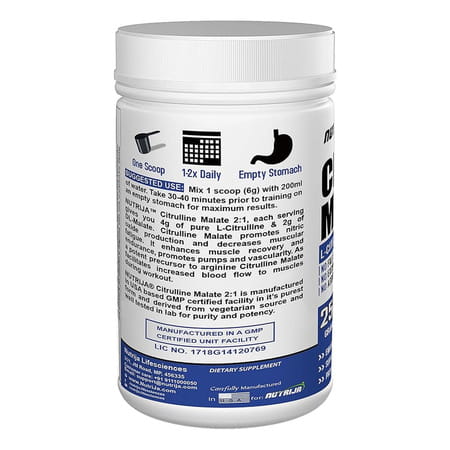 Nutrija-Citrulline Malate- 500 Grams (Unflavored)