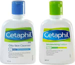 Cetaphil Moisturising Lotion 10ml & Os Oily Skin Cleanser 125ml | Sensitive Or Dry Skin | Combo