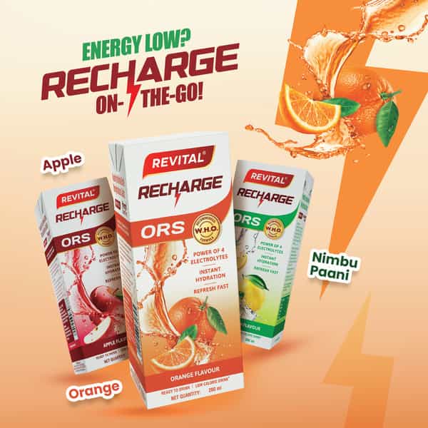 Revital Recharge Ors Orange Flavour Tetrapack 200 Ml