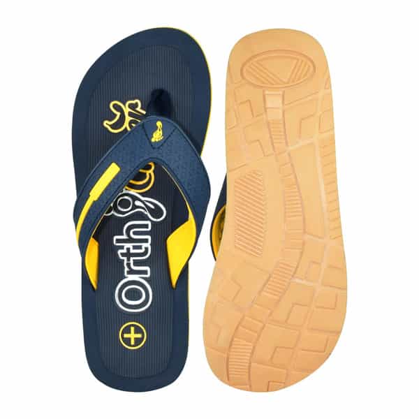 Ortho Cheer Men's Orthopedic & Diabetic Friendly Daily Use Slippers | Navy Blue | Size 10 -1 Pair