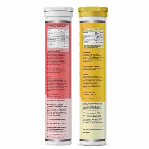 Fixuphealth Apple Cider With Vitamin B6 B12 15Tab & Calcium 500Mg Vitamin D3 Strong Bone 20Tab Combo
