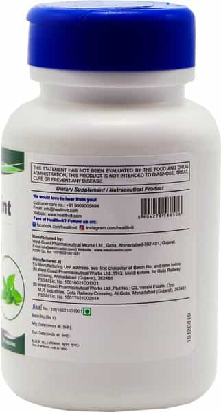 Healthvit Peppermint 30Mg Healthy Stomach - 60 Capsules