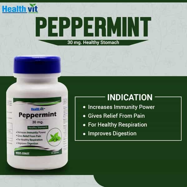 Healthvit Peppermint 30Mg Healthy Stomach - 60 Capsules