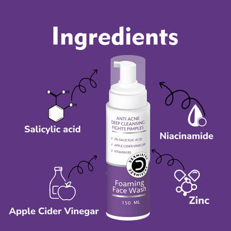 Dermistry Salicylic Acid Acne Oil Free Pimple Spots Remover Moisturizer & Face Wash For Oily Skin