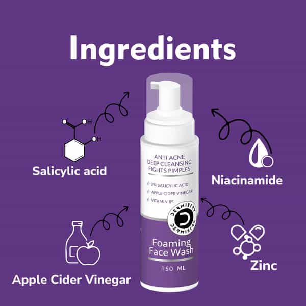 Dermistry Salicylic Acid Acne Oil Free Pimple Spots Remover Moisturizer & Face Wash For Oily Skin